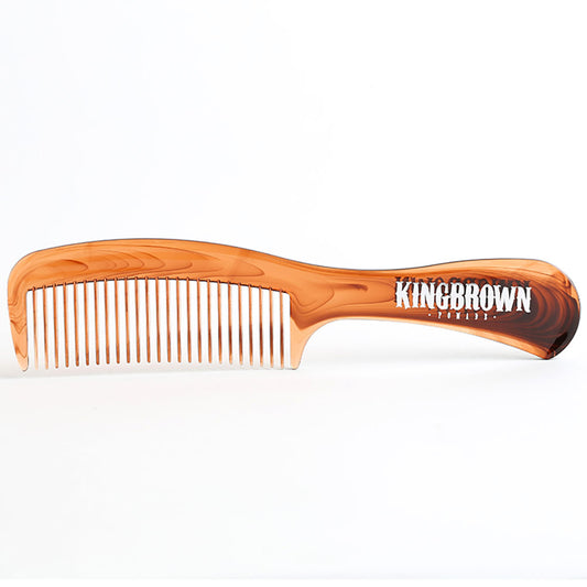King Brown Black Handle Comb 7"