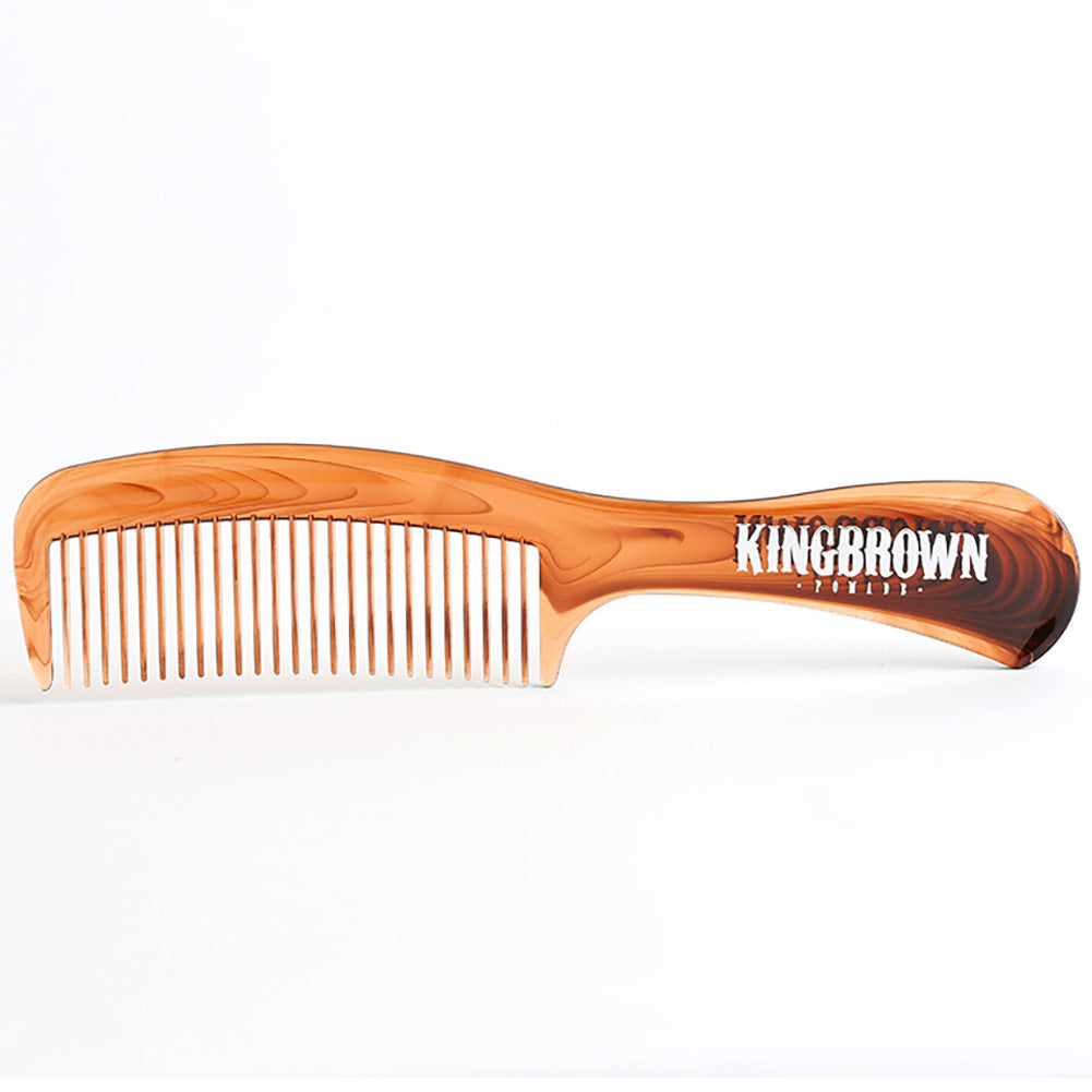 King Brown Black Handle Comb 7"